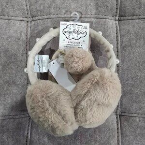 NWT Angel Face Earmuff, Gloves & Stretchy Hair Band, 3 Piece Set Size 4-14